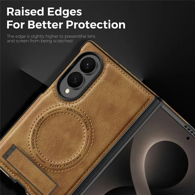 Coque Samsung Galaxy Z Fold 8 Simili Cuir Contour Silicone avec Béquille Pliable