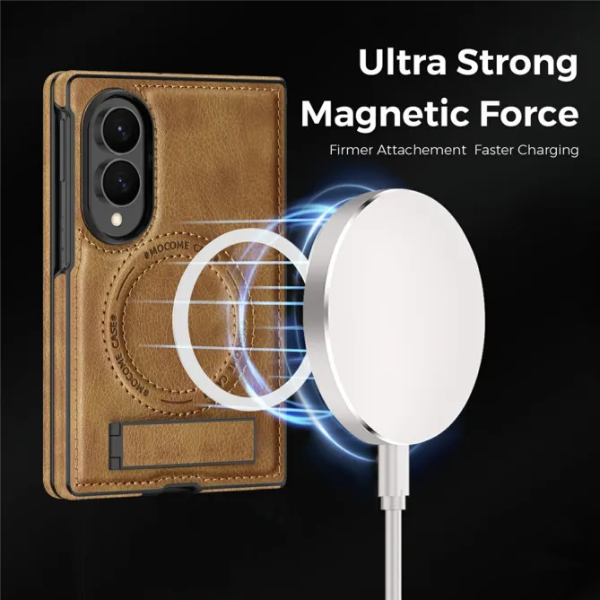 Coque Samsung Galaxy Z Fold 8 Simili Cuir Contour Silicone avec Béquille Pliable