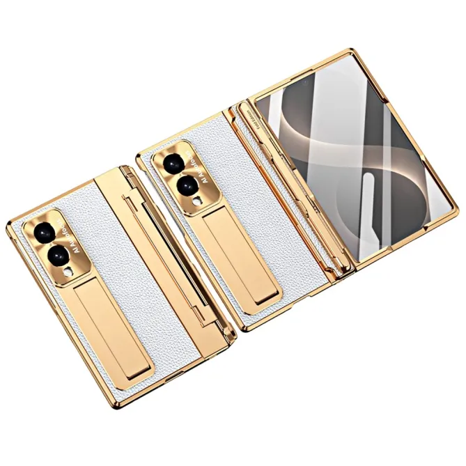 Coque Galaxy Z Fold 8 Bicolore Grain Litchi Stylet