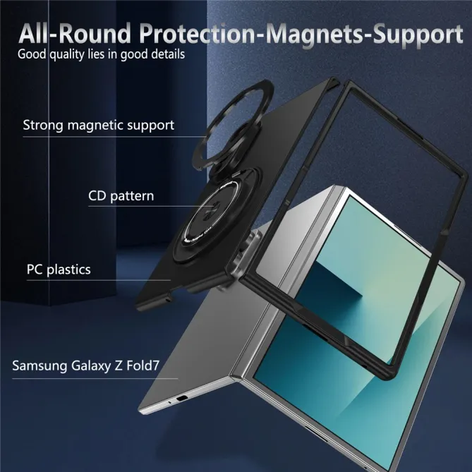 Coque Galaxy Z Fold 8 Magnétique Anneau Rotatif 360°