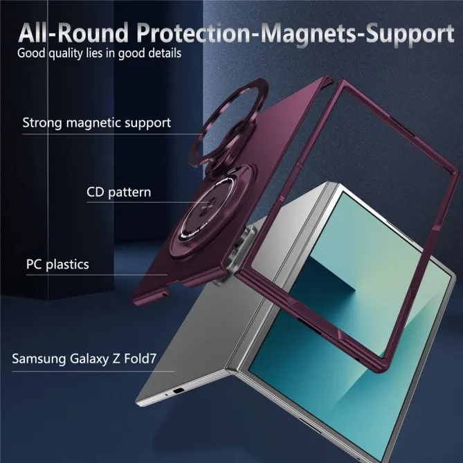 Coque Galaxy Z Fold 8 Magnétique Anneau Rotatif 360°