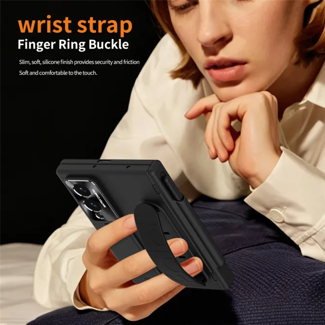 Coque Samsung Galaxy Z Fold 8 avec Sangle Passe-Doigts, Stylet et Verre Trempé