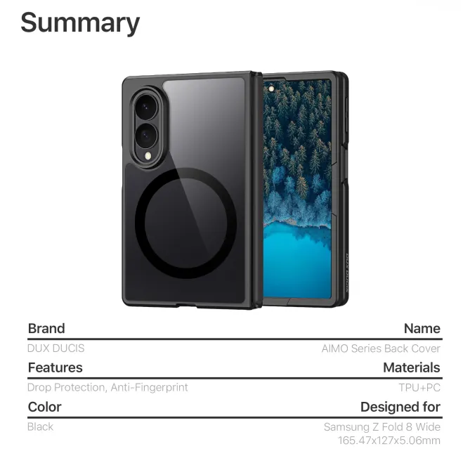 Coque Samsung Galaxy Z Fold 8 Magnétique Aimo Series Transparente
