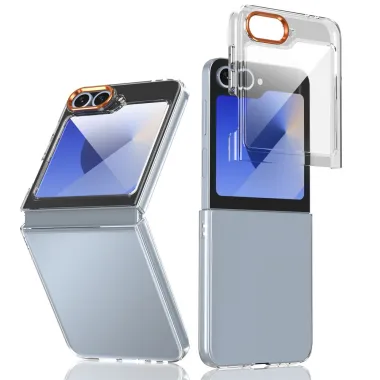 Coque Samsung Galaxy Z Flip 7 FE Transparente avec Verre Trempé Écran Externe