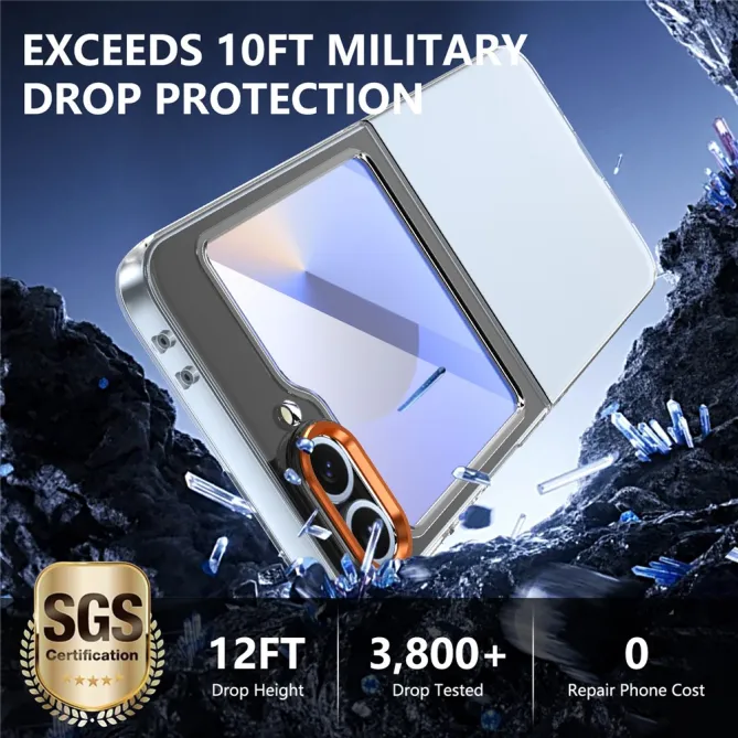 Coque Samsung Galaxy Z Flip 7 FE Transparente avec Verre Trempé Écran Externe