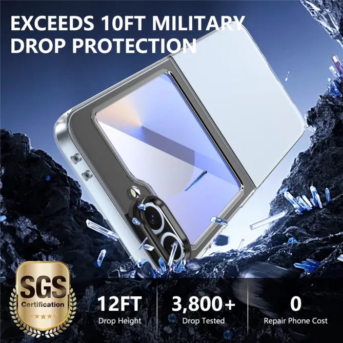 Coque Samsung Galaxy Z Flip 7 FE Transparente avec Verre Trempé Écran Externe