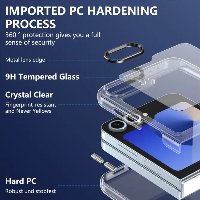 Coque Samsung Galaxy Z Flip 7 FE Transparente avec Verre Trempé Écran Externe
