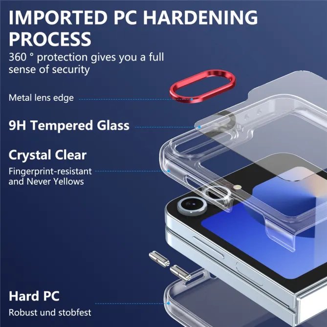 Coque Samsung Galaxy Z Flip 7 FE Transparente avec Verre Trempé Écran Externe
