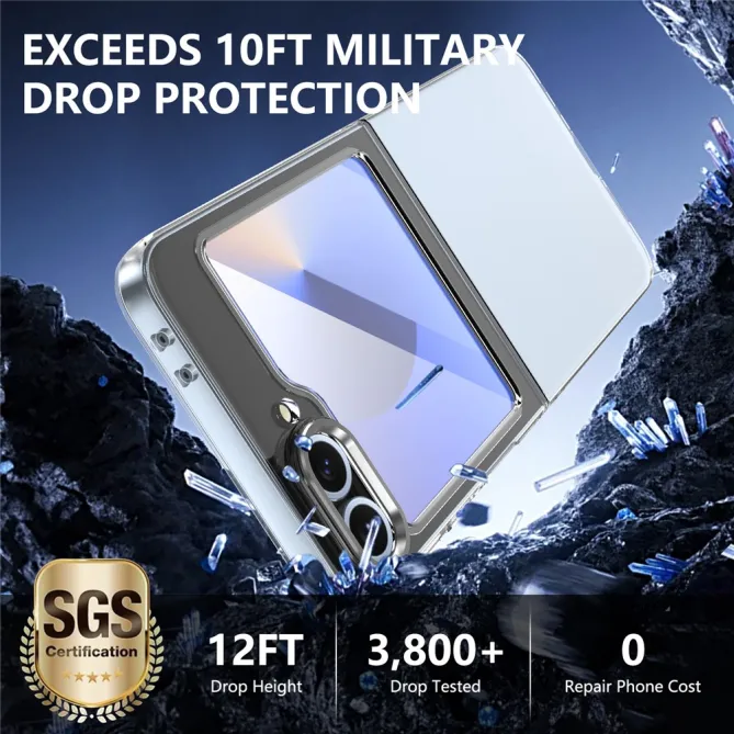 Coque Samsung Galaxy Z Flip 7 FE Transparente avec Verre Trempé Écran Externe