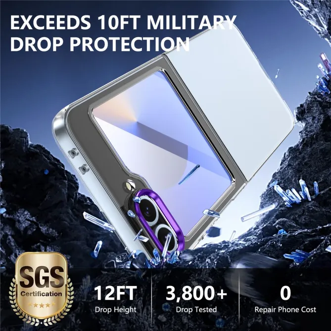 Coque Samsung Galaxy Z Flip 7 FE Transparente avec Verre Trempé Écran Externe