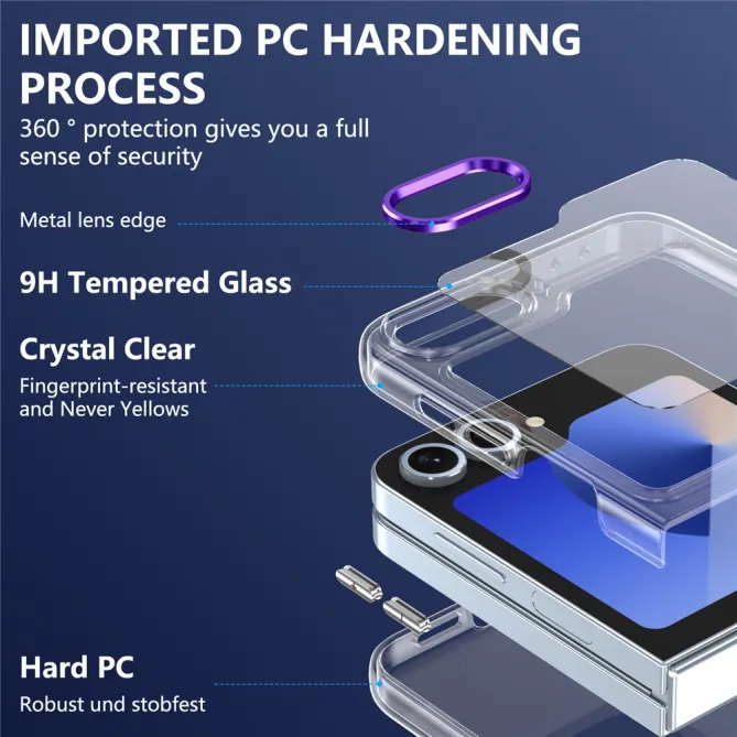 Coque Samsung Galaxy Z Flip 7 FE Transparente avec Verre Trempé Écran Externe