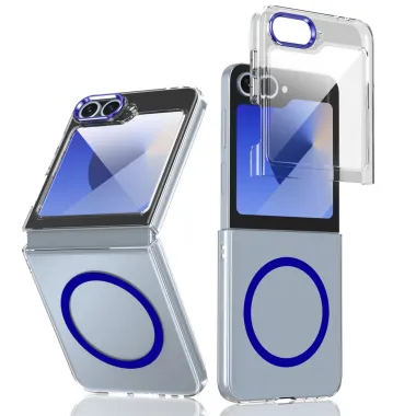 Coque Samsung Galaxy Z Flip 7 FE Transparente Magnétique avec Verre Trempé