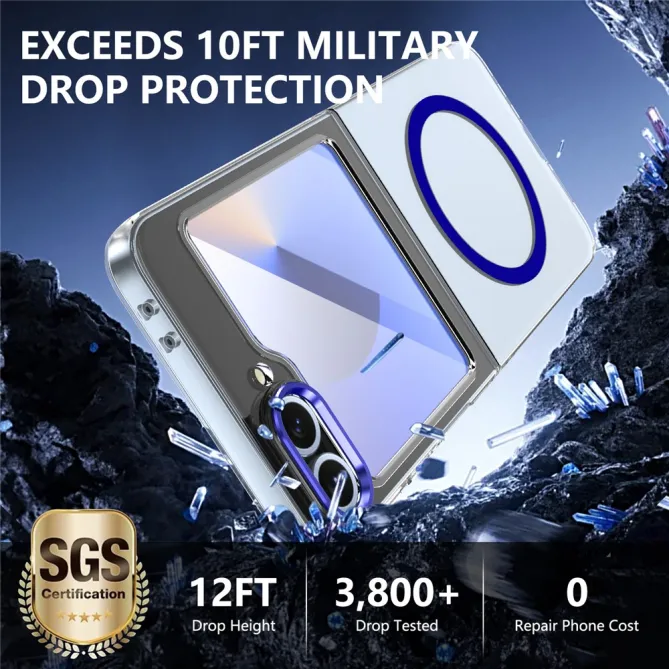 Coque Samsung Galaxy Z Flip 7 FE Transparente Magnétique avec Verre Trempé
