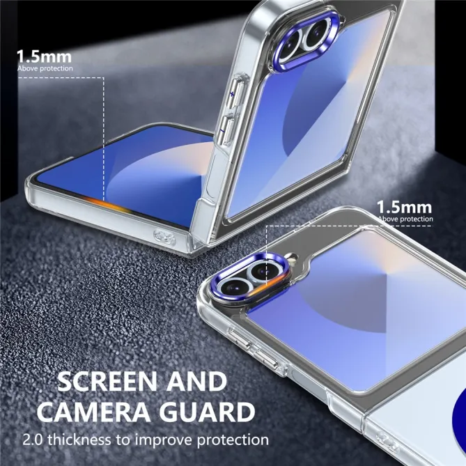 Coque Samsung Galaxy Z Flip 7 FE Transparente Magnétique avec Verre Trempé
