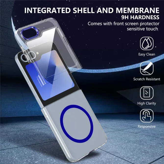 Coque Samsung Galaxy Z Flip 7 FE Transparente Magnétique avec Verre Trempé