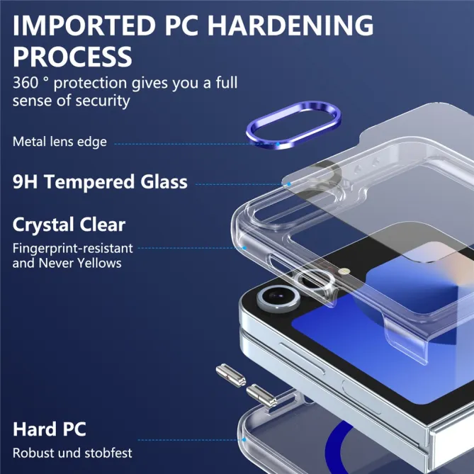 Coque Samsung Galaxy Z Flip 7 FE Transparente Magnétique avec Verre Trempé