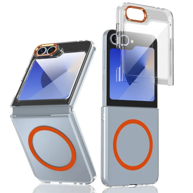Coque Samsung Galaxy Z Flip 7 FE Transparente Magnétique avec Verre Trempé