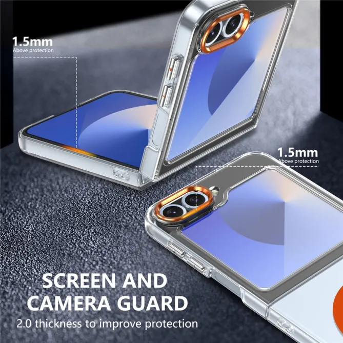 Coque Samsung Galaxy Z Flip 7 FE Transparente Magnétique avec Verre Trempé