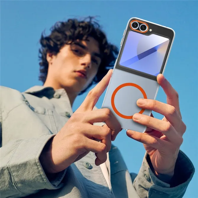 Coque Samsung Galaxy Z Flip 7 FE Transparente Magnétique avec Verre Trempé