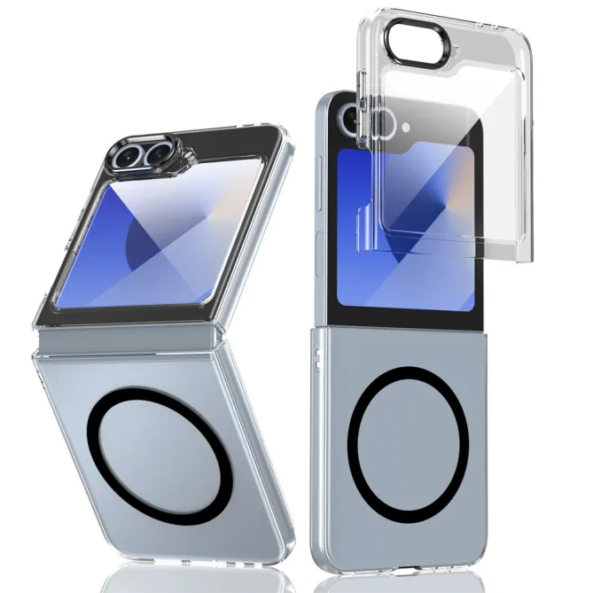 Coque Samsung Galaxy Z Flip 7 FE Transparente Magnétique avec Verre Trempé