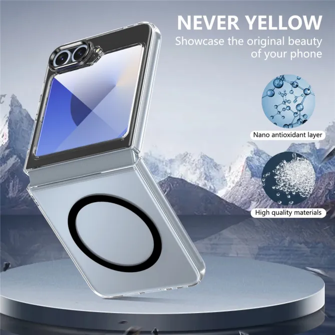 Coque Samsung Galaxy Z Flip 7 FE Transparente Magnétique avec Verre Trempé