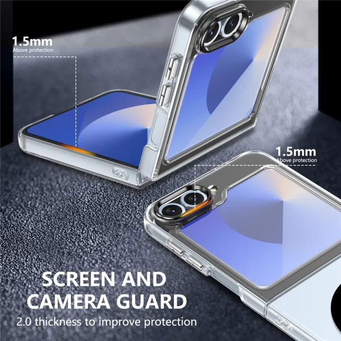 Coque Samsung Galaxy Z Flip 7 FE Transparente Magnétique avec Verre Trempé