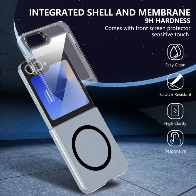 Coque Samsung Galaxy Z Flip 7 FE Transparente Magnétique avec Verre Trempé