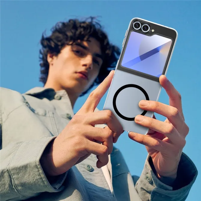 Coque Samsung Galaxy Z Flip 7 FE Transparente Magnétique avec Verre Trempé