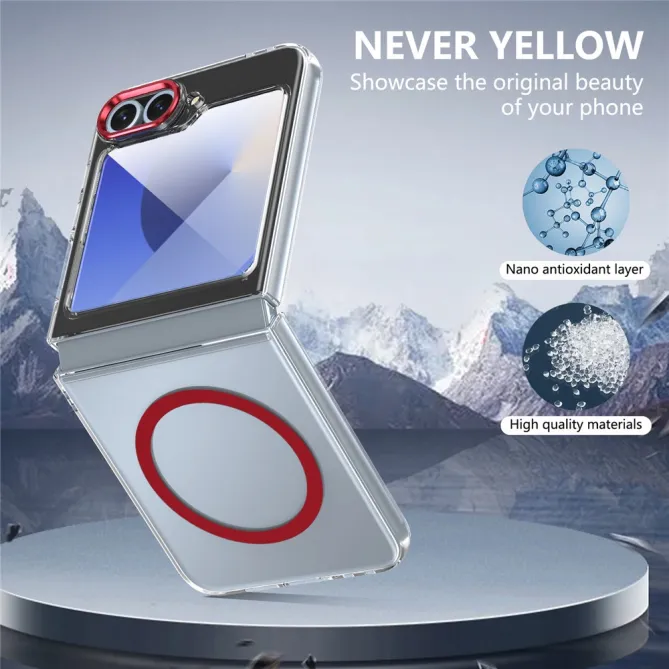 Coque Samsung Galaxy Z Flip 7 FE Transparente Magnétique avec Verre Trempé