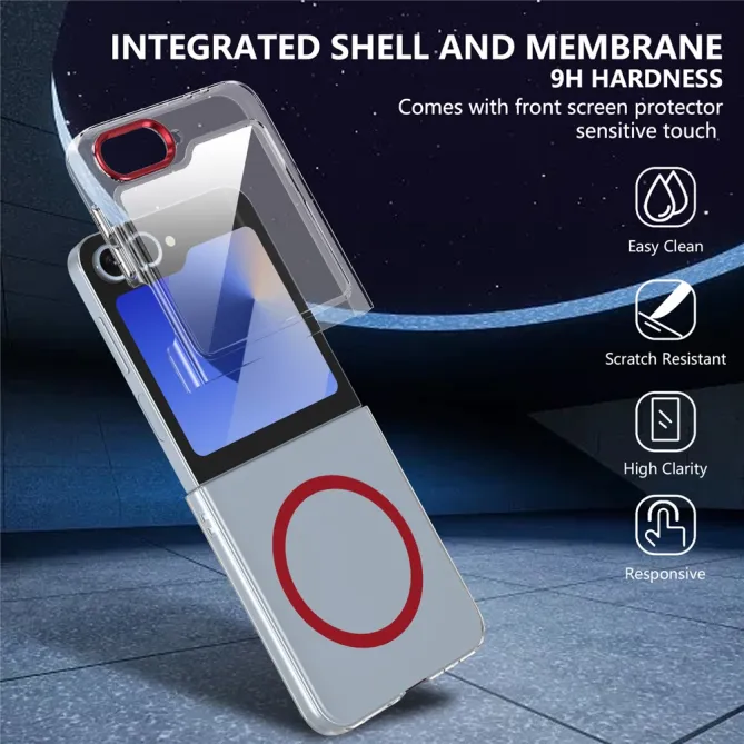 Coque Samsung Galaxy Z Flip 7 FE Transparente Magnétique avec Verre Trempé