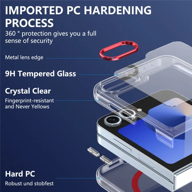 Coque Samsung Galaxy Z Flip 7 FE Transparente Magnétique avec Verre Trempé