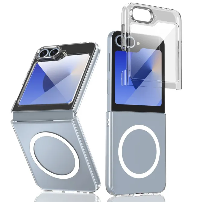 Coque Samsung Galaxy Z Flip 7 FE Transparente Magnétique avec Verre Trempé