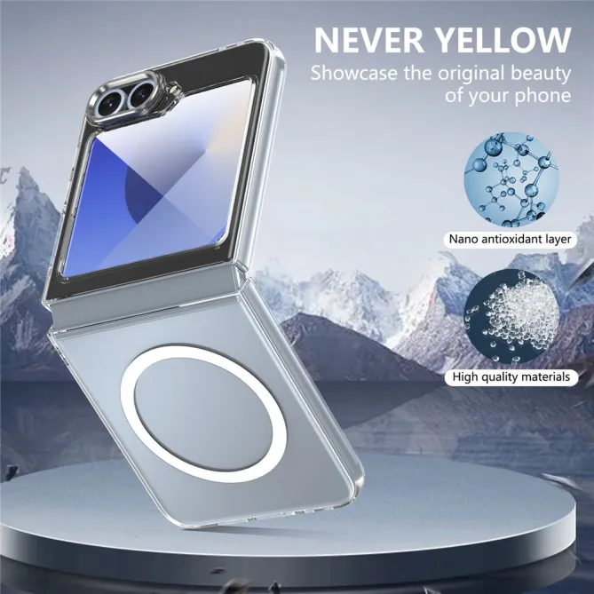 Coque Samsung Galaxy Z Flip 7 FE Transparente Magnétique avec Verre Trempé