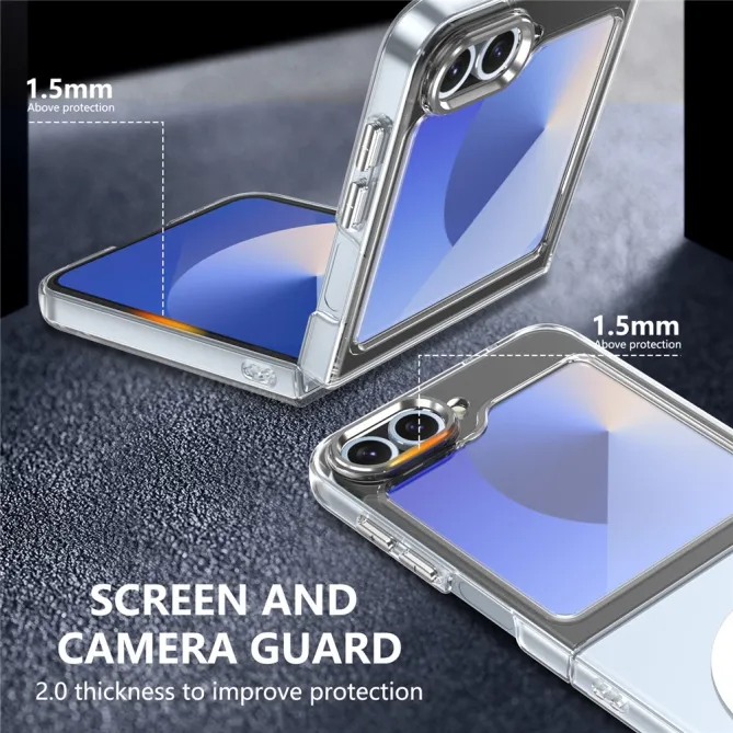 Coque Samsung Galaxy Z Flip 7 FE Transparente Magnétique avec Verre Trempé