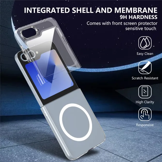 Coque Samsung Galaxy Z Flip 7 FE Transparente Magnétique avec Verre Trempé