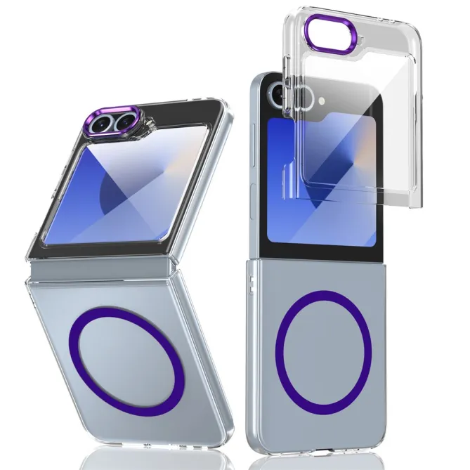 Coque Samsung Galaxy Z Flip 7 FE Transparente Magnétique avec Verre Trempé