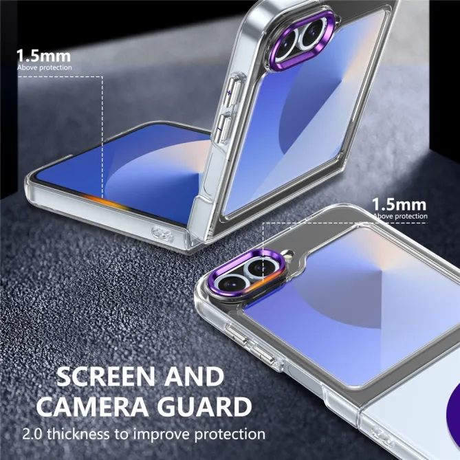 Coque Samsung Galaxy Z Flip 7 FE Transparente Magnétique avec Verre Trempé