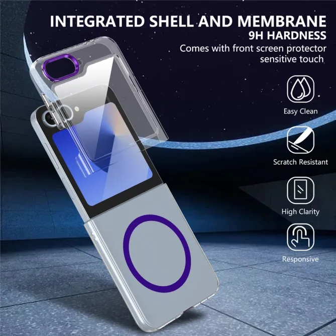 Coque Samsung Galaxy Z Flip 7 FE Transparente Magnétique avec Verre Trempé
