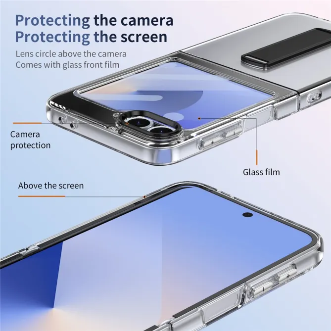 Coque Galaxy Z Flip7 FE / Z Flip 6 Transparente Support Integre