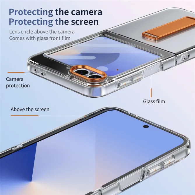 Coque Galaxy Z Flip7 FE / Z Flip 6 Transparente Support Integre