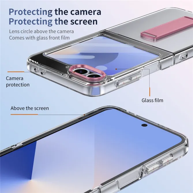 Coque Galaxy Z Flip7 FE / Z Flip 6 Transparente Support Integre