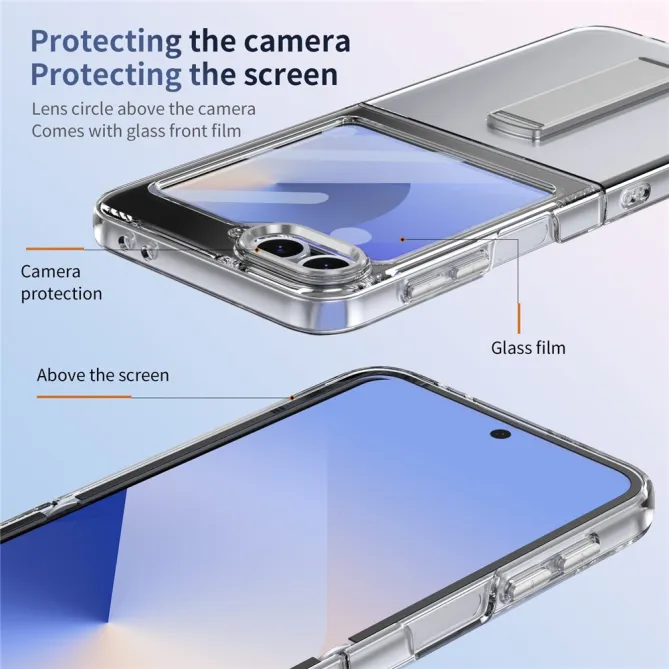 Coque Galaxy Z Flip7 FE / Z Flip 6 Transparente Support Integre