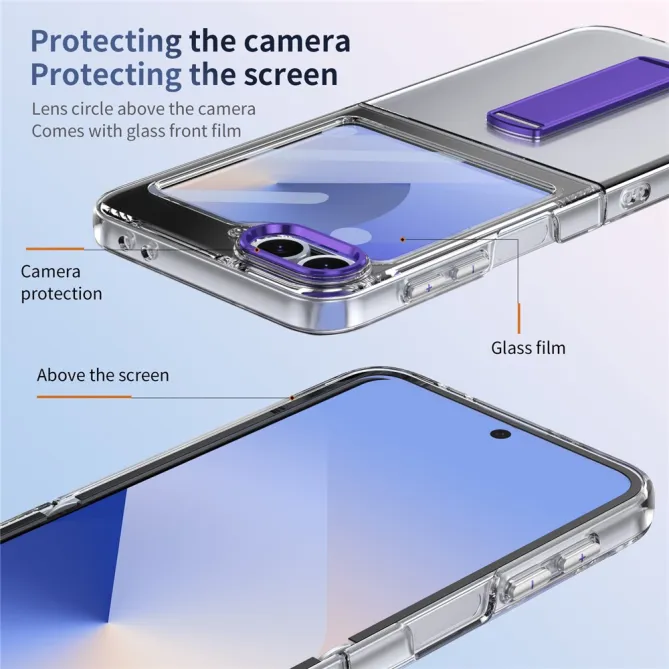 Coque Galaxy Z Flip7 FE / Z Flip 6 Transparente Support Integre