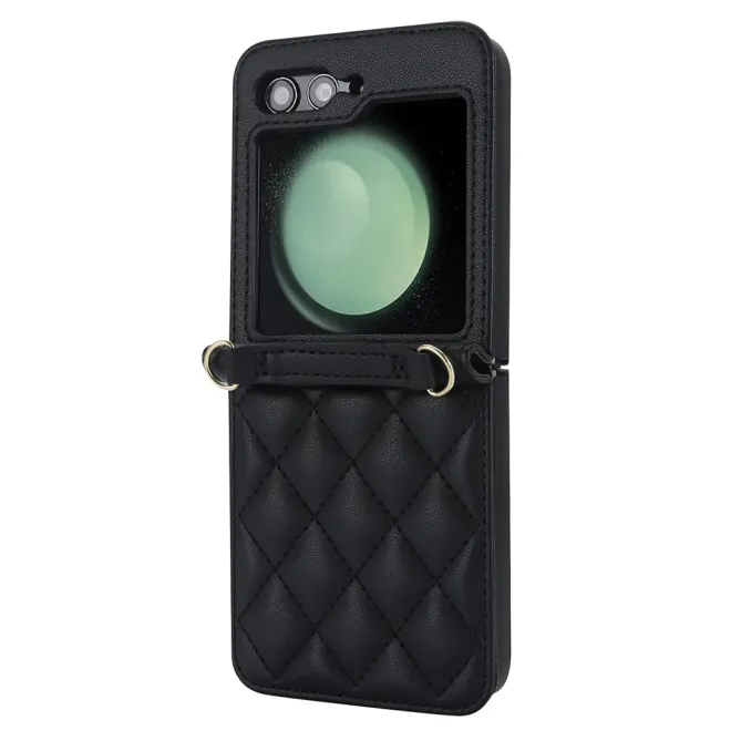Housse Galaxy Z Flip 7 FE / Flip 6 Matelassee Bandouliere Amovible