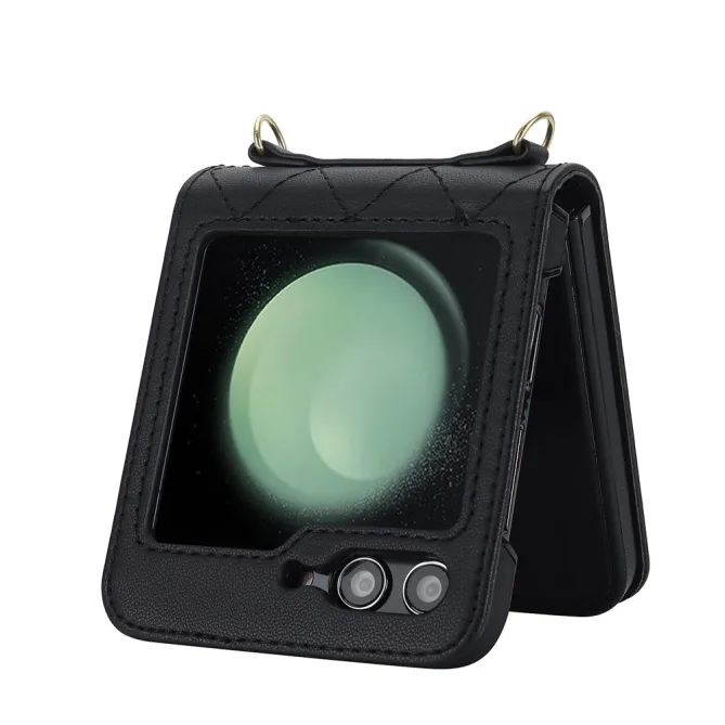 Housse Galaxy Z Flip 7 FE / Flip 6 Matelassee Bandouliere Amovible