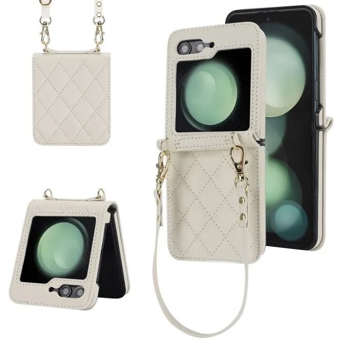 Housse Galaxy Z Flip 7 FE / Flip 6 Matelassee Bandouliere Amovible