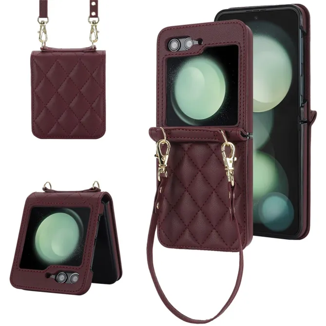 Housse Galaxy Z Flip 7 FE / Flip 6 Matelassee Bandouliere Amovible