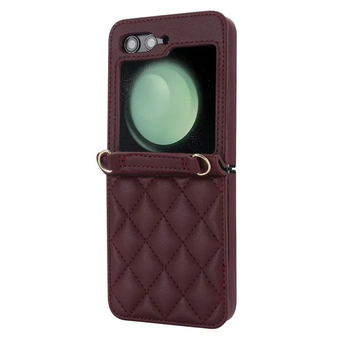 Housse Galaxy Z Flip 7 FE / Flip 6 Matelassee Bandouliere Amovible