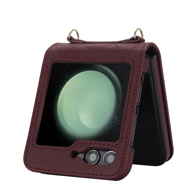 Housse Galaxy Z Flip 7 FE / Flip 6 Matelassee Bandouliere Amovible