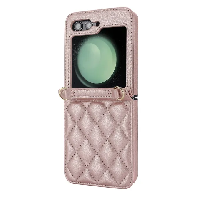 Housse Galaxy Z Flip 7 FE / Flip 6 Matelassee Bandouliere Amovible